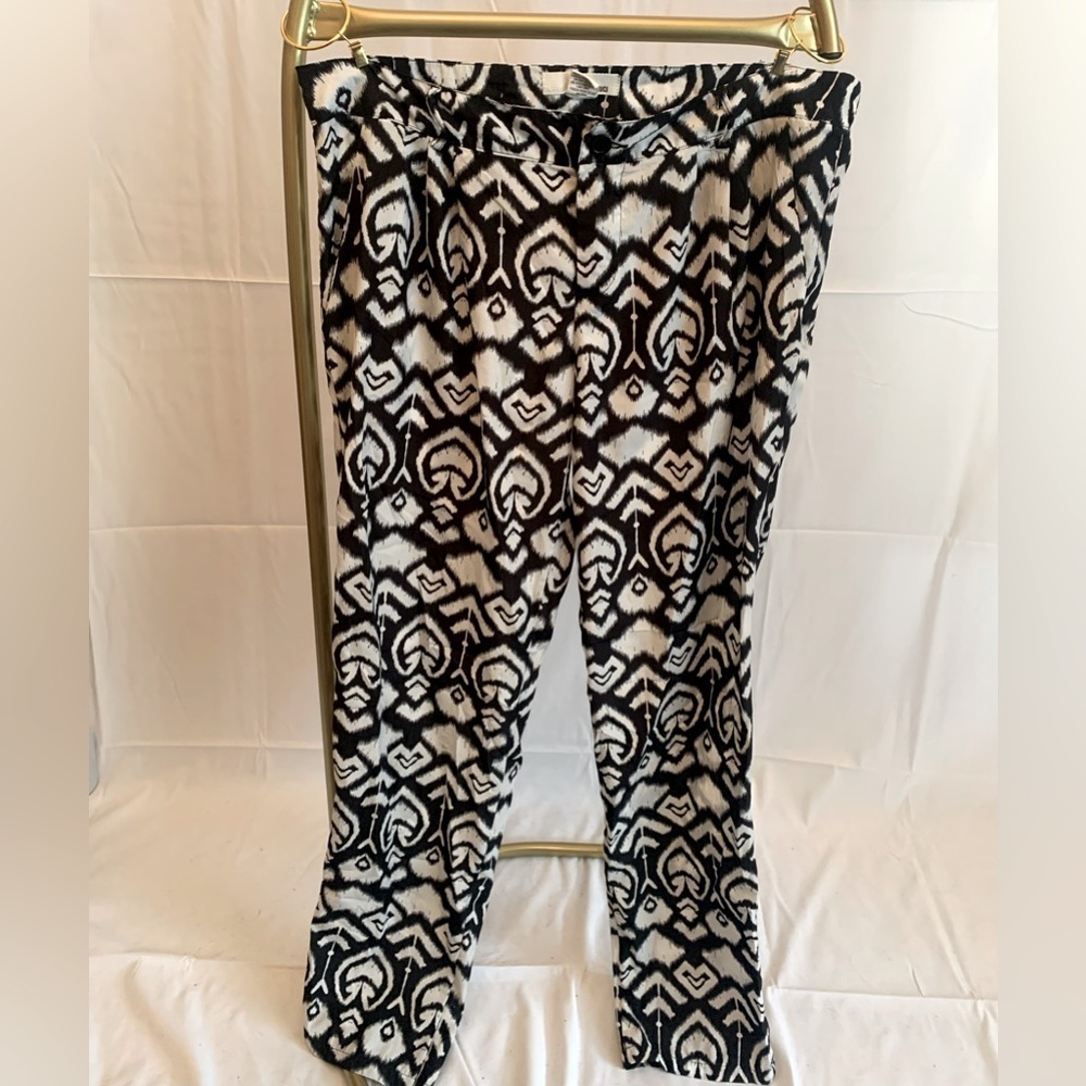 ANTHROPOLOGIE sans souci Boho Chic Loose Fit Pants white black size large
